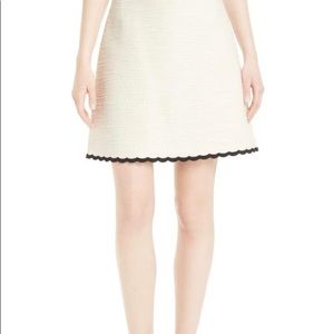 Kate Spade — Natural Scallop Hem Tweed Skirt